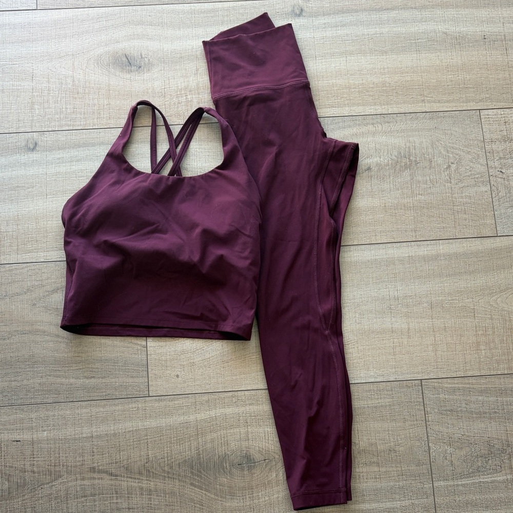 Elegant Plum Activewear Set for Women XS  Pants S Top